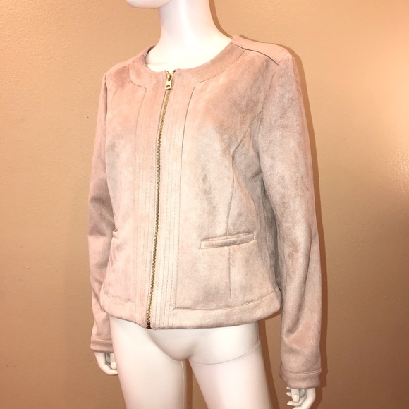 Marc New York Faux Suede Jacket Blush Taupe - Picture 10 of 14
